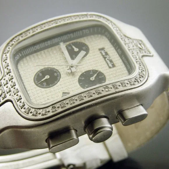 Joe Rodeo Unisex square 0.65Ct genuine diamonds stainless steel watch white band